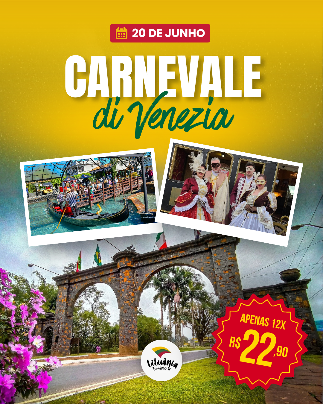 Viva a magia do Carnevale di Venezia em Nova Veneza/SC